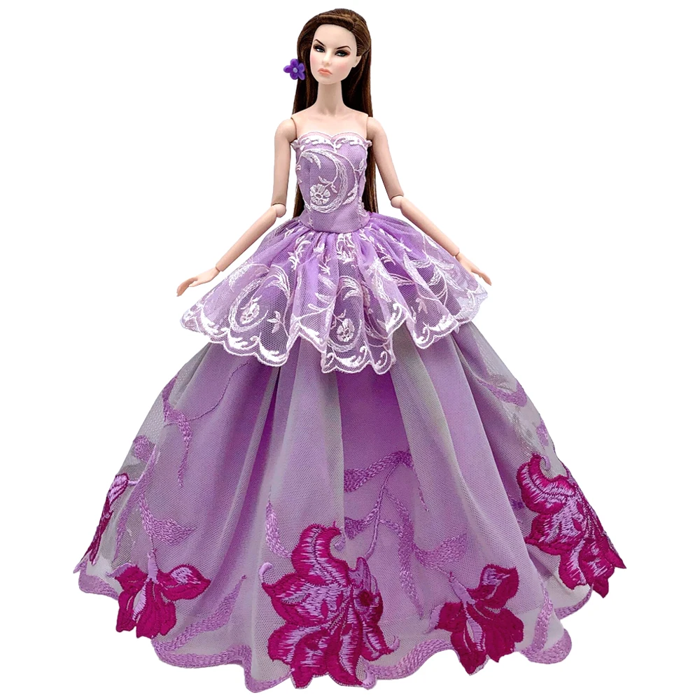 F NK One Pcs Doll Princess Wedding Dress Noble Party Gown For Barbie Doll Accessories Handmake Outfit Best Gift For Girl' Doll JJ - Цвет: F