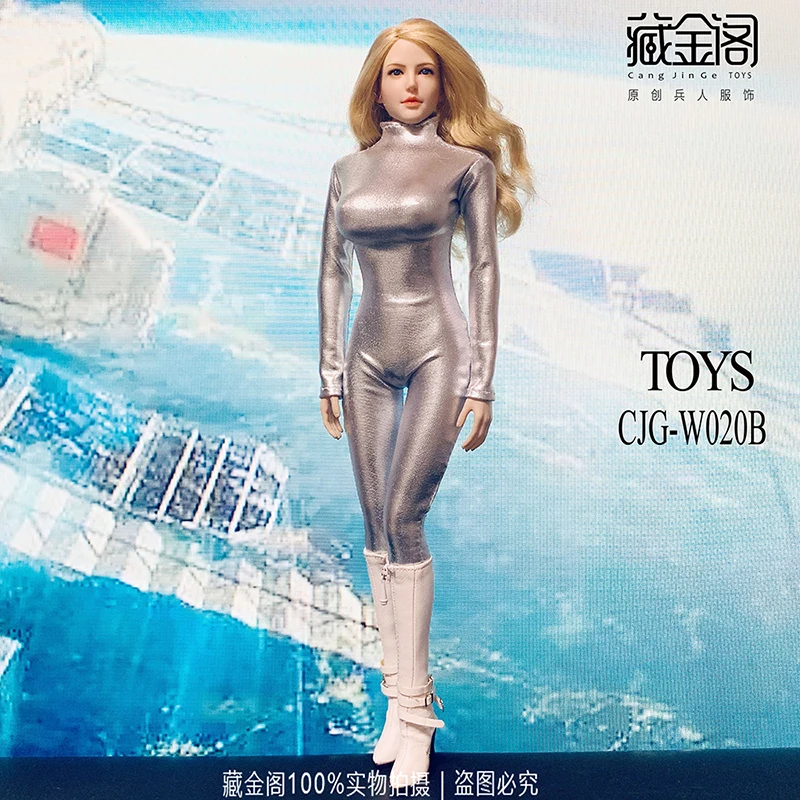 

Комбинезон-Кросс, серебристые колготки, кожаные Стрейчевые колготки и брюки, шкала 1/6 для женского тела