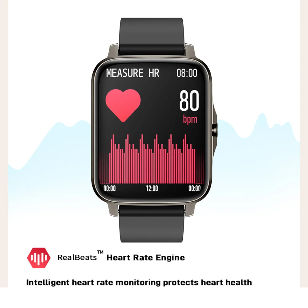 Gfordt Smart Watch Men, 1.69 inch Full Touch Smartwatch, Fitness Tracker With Heart Rate/blood pressure Monitor, For Android IOS