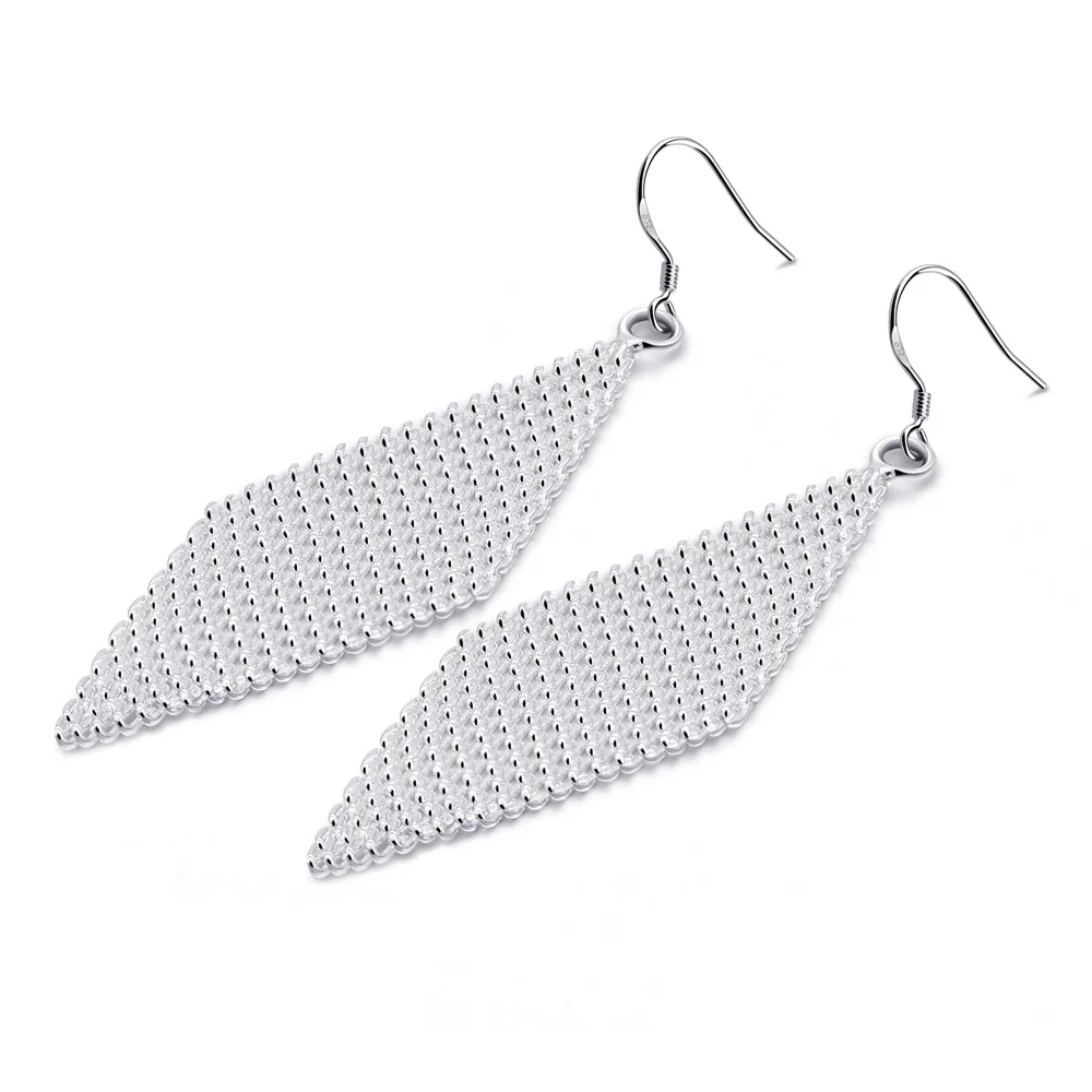 Girl 925 Sterling Silver Hoops Earrings For Women Birthday Present Water Drop Geometric Elements Jewelry Wedding | Украшения и