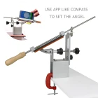 Точилка для ножей, из алюминиевого сплава, вращающаяся на 360 градусов, с фиксированным углом, 3 точильных камня