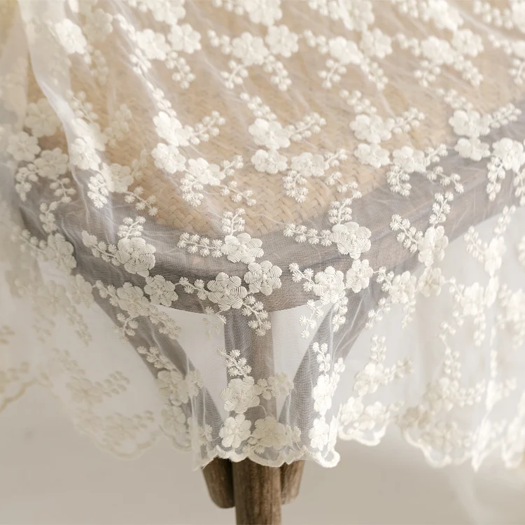 Высококачественная Мягкая сетчатая пряжа вышитая кружевная ткань фон для одежды