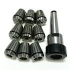 Патрон цангового отверстия MT3 M12, 10 шт.компл. ER32, конус Морзе + Пружинные цанги ID 2-20 мм для токарных фрезерных инструментов