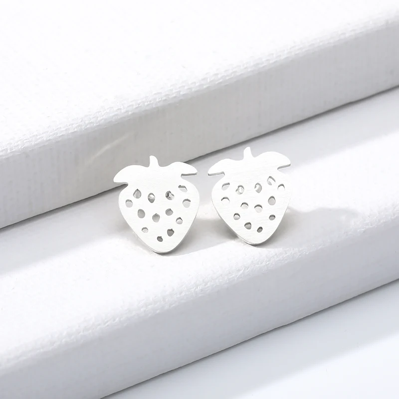 Модные милые миниатюрные фрукты Клубника Серьги для девушек Женские