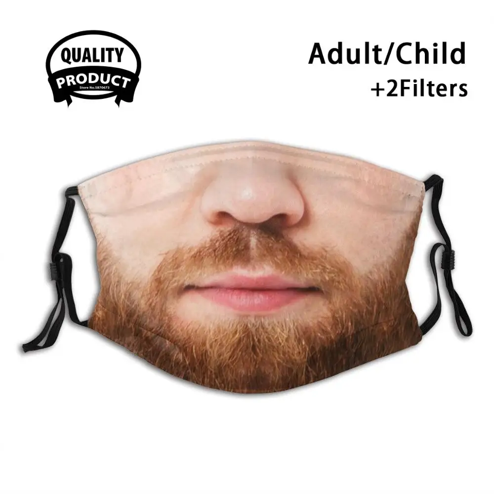 

Funny Beard Man Realistic Face Mask Anti Dust With Filter For Men Women Washable Black Masks Man Humor Beard Man Beard Men