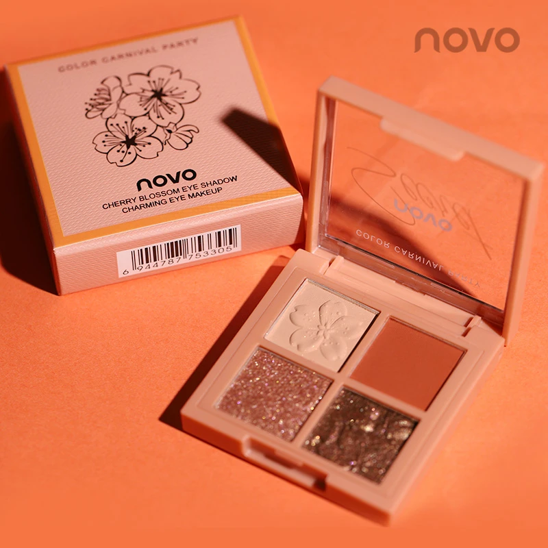Brand 4 Colors Eyeshadow Palette Matte Shimmer Glitter Nude Eyes Makeup Pigment Brighten Charming Eye Shadow Cosmetics Kit |