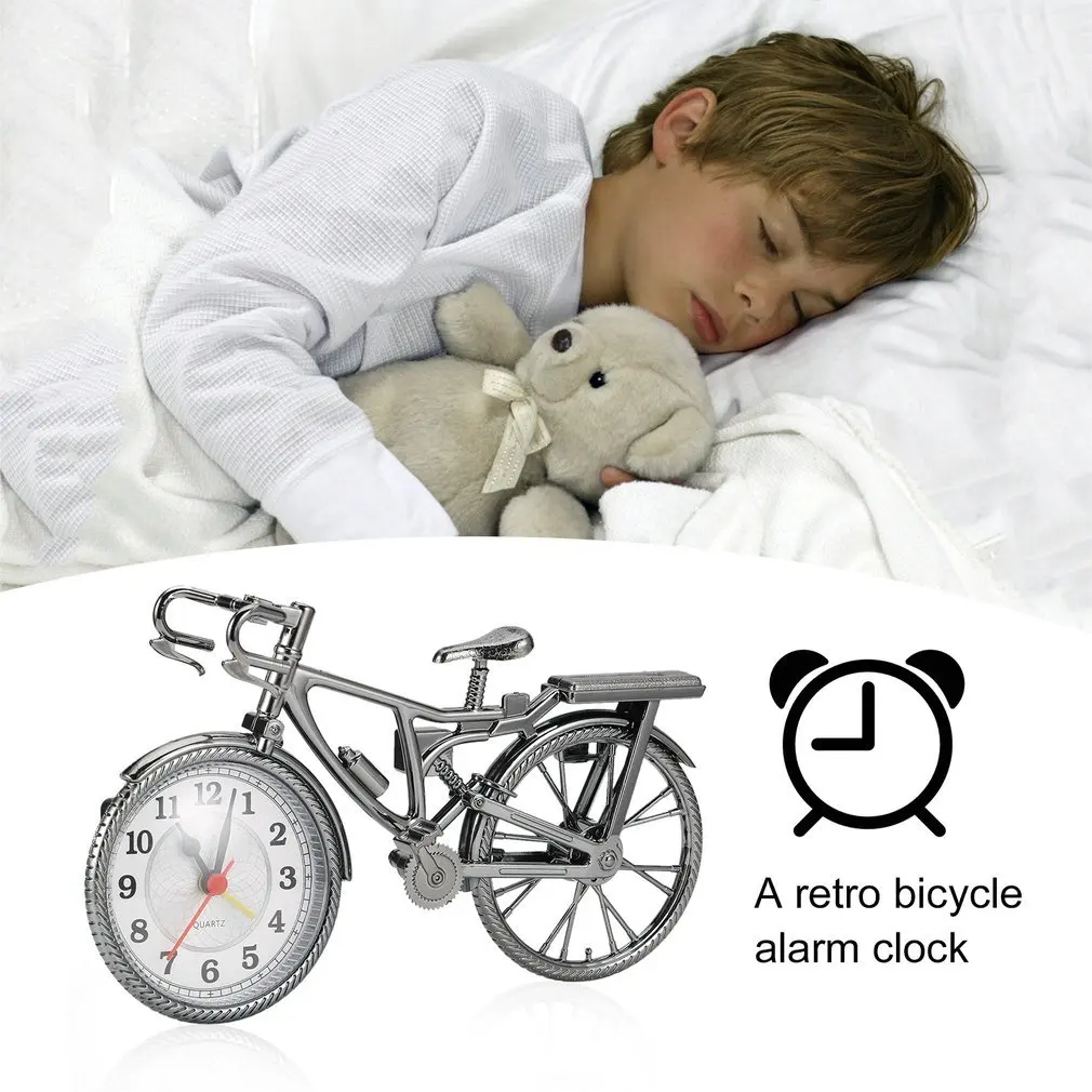Portable Mini Travel Arabic Numeral Retro Bicycle Shape Desk Alarm Snooze Clock Creative Convenient Home Supplies | Дом и сад
