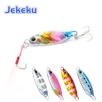 jekeku new metal jig slow jigging lure with single hook and treble hook fishing lure gear for saltwater boat fishing lure