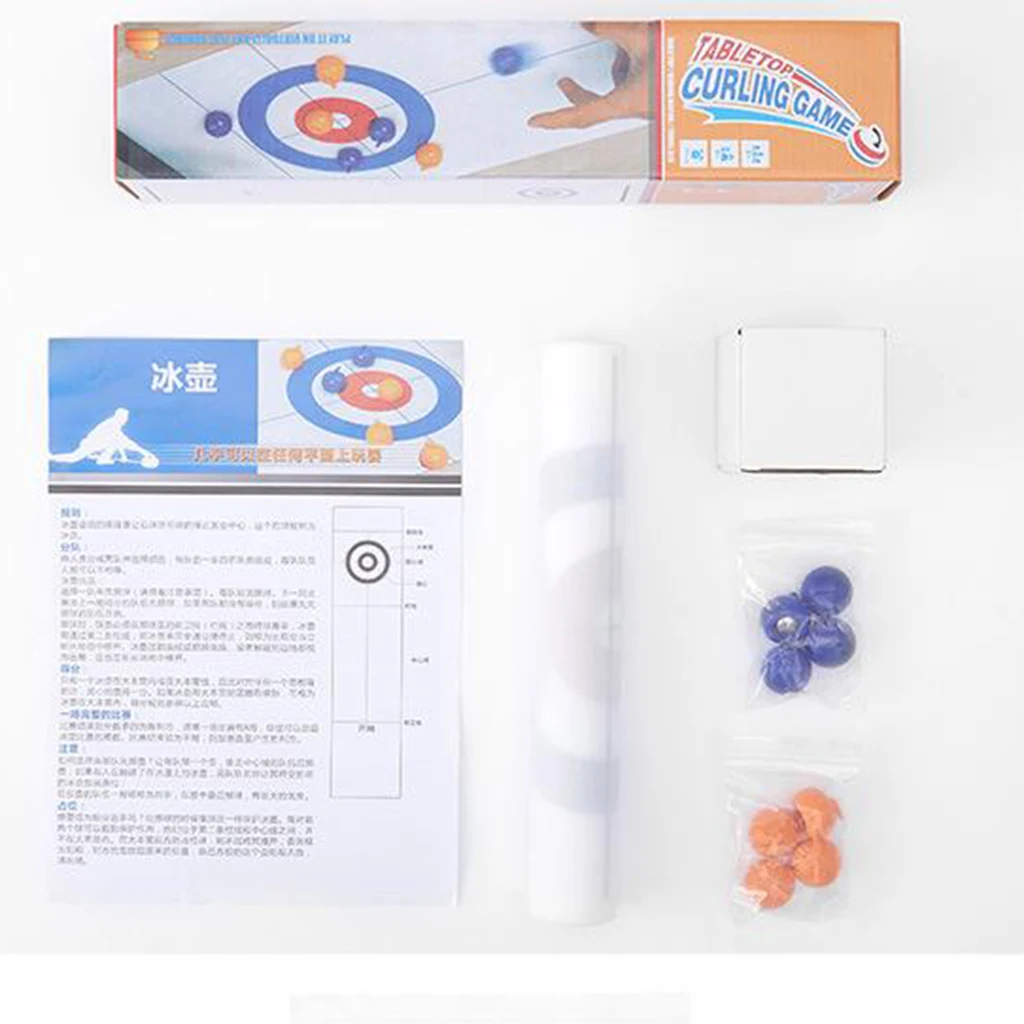 

Portable Fun Mini Curling Board Game with 8 Rollers Family Games for Adults