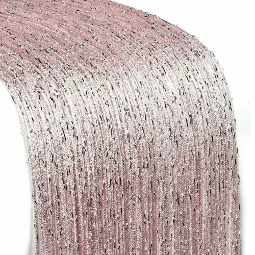 Pink 3x2,9 м струнная занавеска светящаяся линия блестящая кисточка струны дверное окно декорационный делитель занавес Блестящий подзор украшение дома - Цвет: Pink