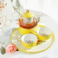 free shipping afternoon tea set european style one teapot and two cup with plate set high grade gift set for women