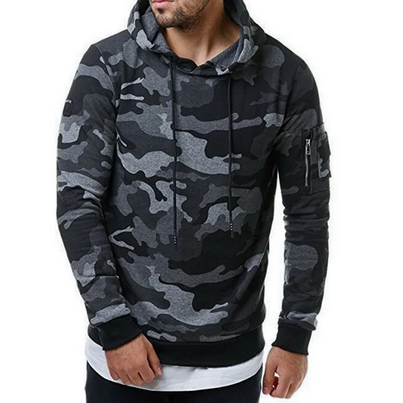 2019 модные камуфляжные Топы с капюшоном Мужская толстовка Осенние Новые