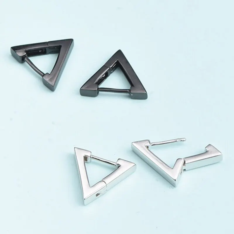 

Fashion Gothic Triangle earrings Unisex Punk Rock copper Men Women Ear Stud Earrings Pierced Push-Back Ear Plug Buckle jewelry