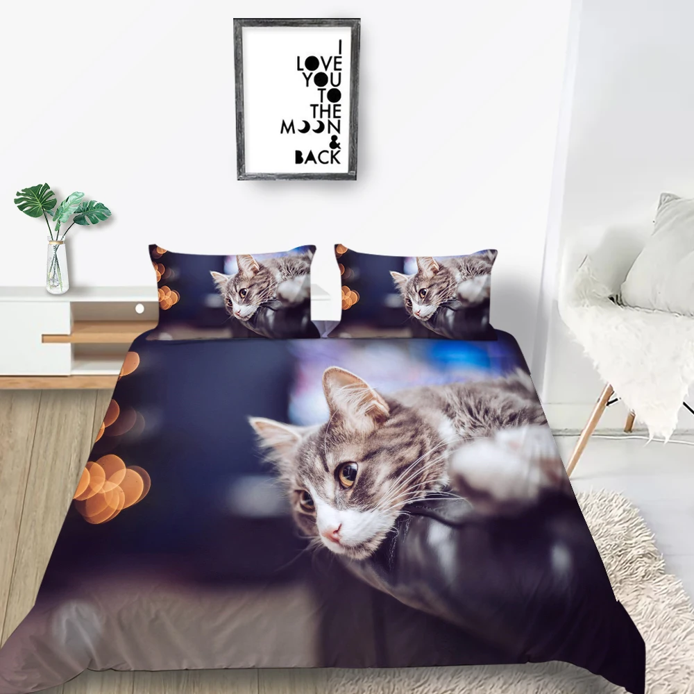 Высококачественный Комплект постельного белья серия Cat Fantasy Lifelike пододеяльник 3D