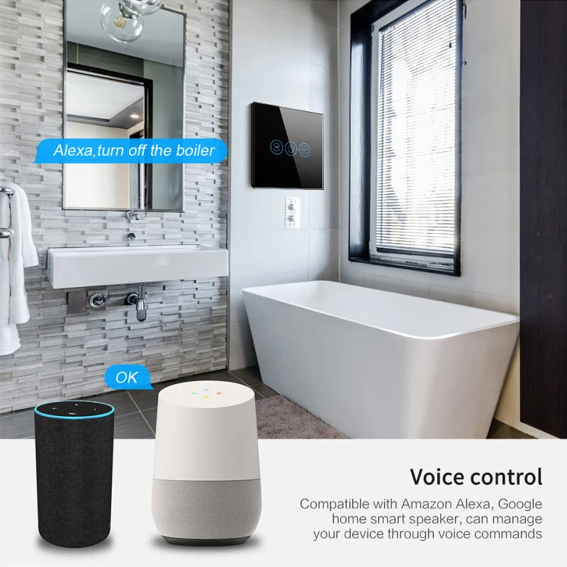 

WiFi Boiler Switch 4400W EU/US Standard Smart Water Heater Switch Tuya Smart Life App Work With Alexa Google Home Smart Module