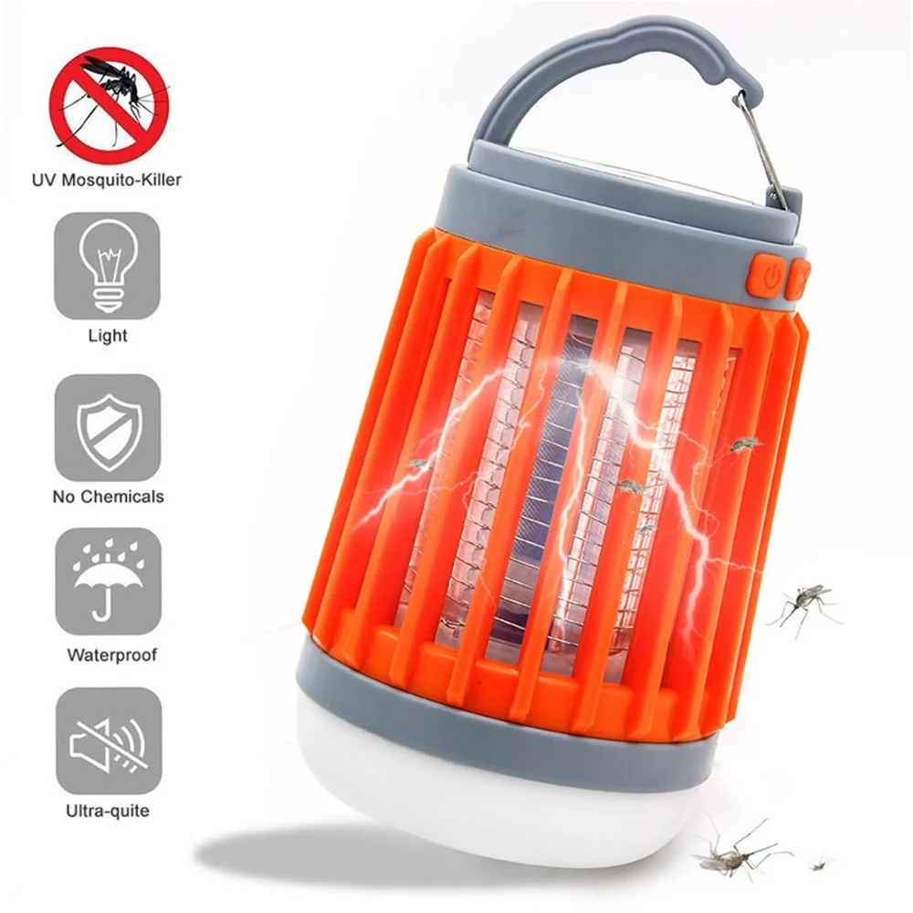 

Solar Electric Mosquito Killer 3 In 1 Outdoor Camping Mute Mosquito Trap USB Charging LED Lighting Lamp IP 67 Waterproof Light