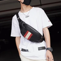 male fanny pack man belt pouch street hip bag high capacity banana bags leather waist bag fashion brand chest pack purse yb102