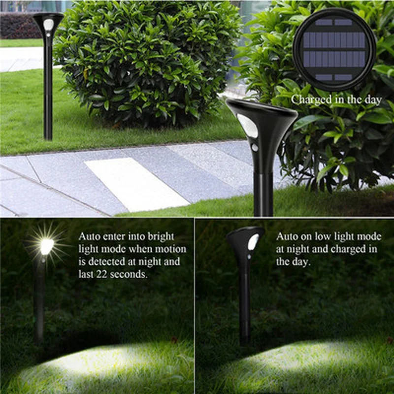 

2 Modes Solar Light Outdoor Waterproof Ground Lamp Solar Path Lights with Motion Sensor LED Lighting for Yard Garden Street Lamp