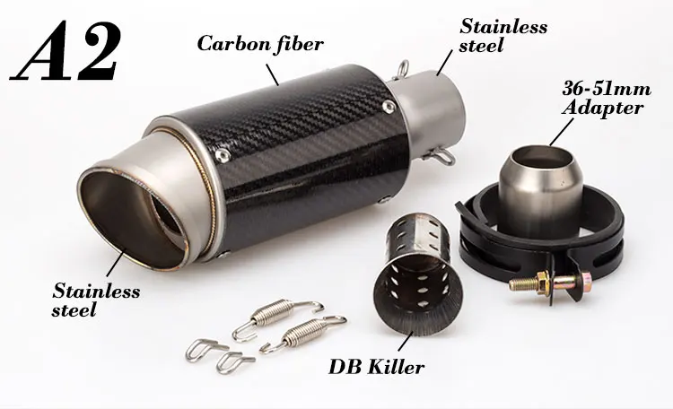 Мотоциклетный модифицированный глушитель 51 мм универсальная выхлопная труба из