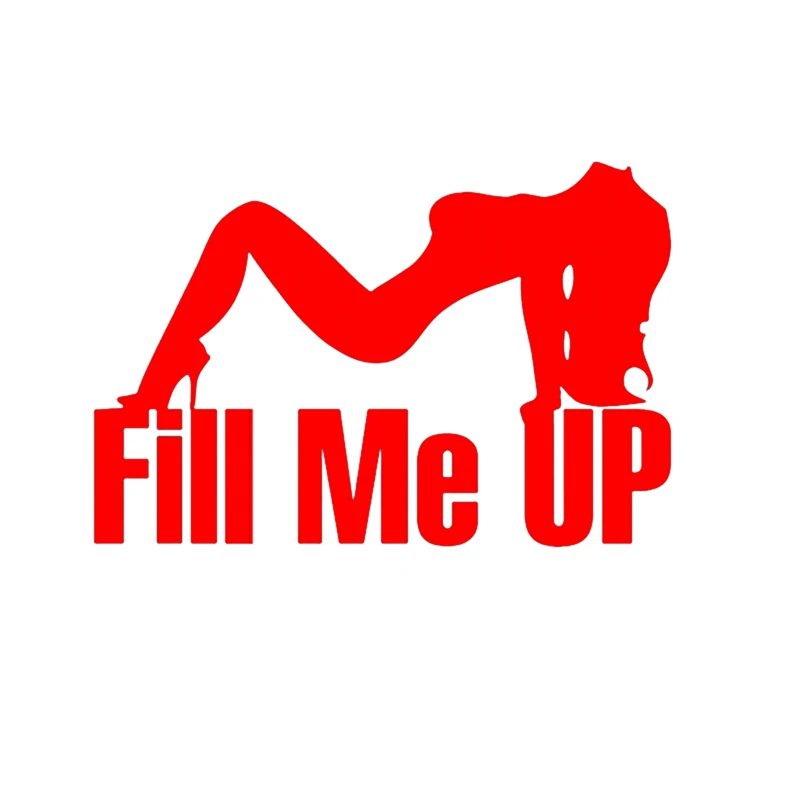 

Sexy Lady Girl Car Styling Funny Stickers Fill Me Up Fuel Tank Cap Sticker Motorcycle Decorations Accessories
