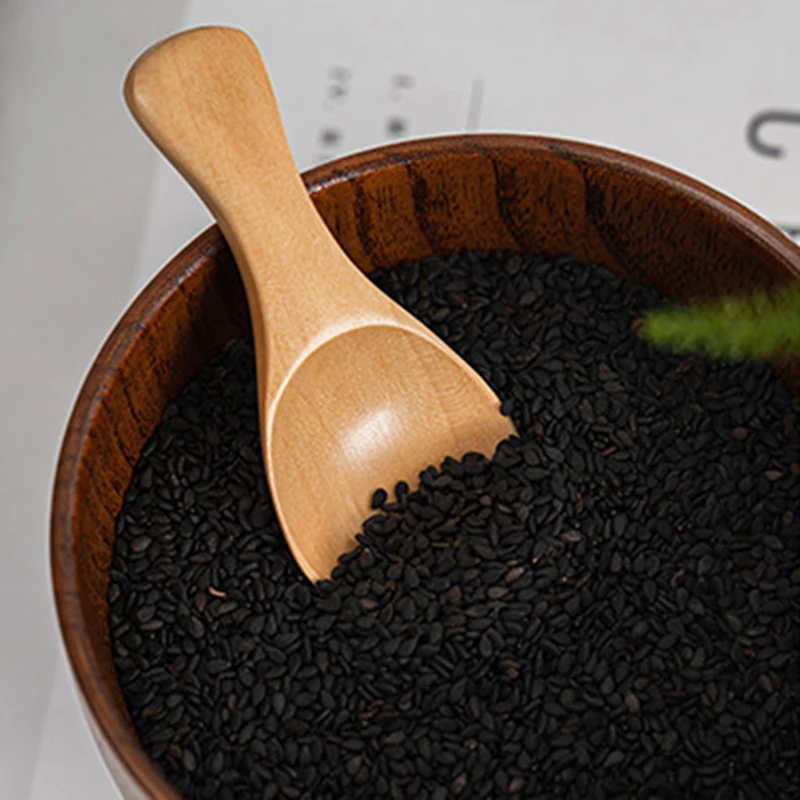 

Kitchen Accessories 1Pc Mini Wood Spoon Flatware Kitchen Tool Soup Dessert Coffee Stirring Ice Cream dessert Children Supplies