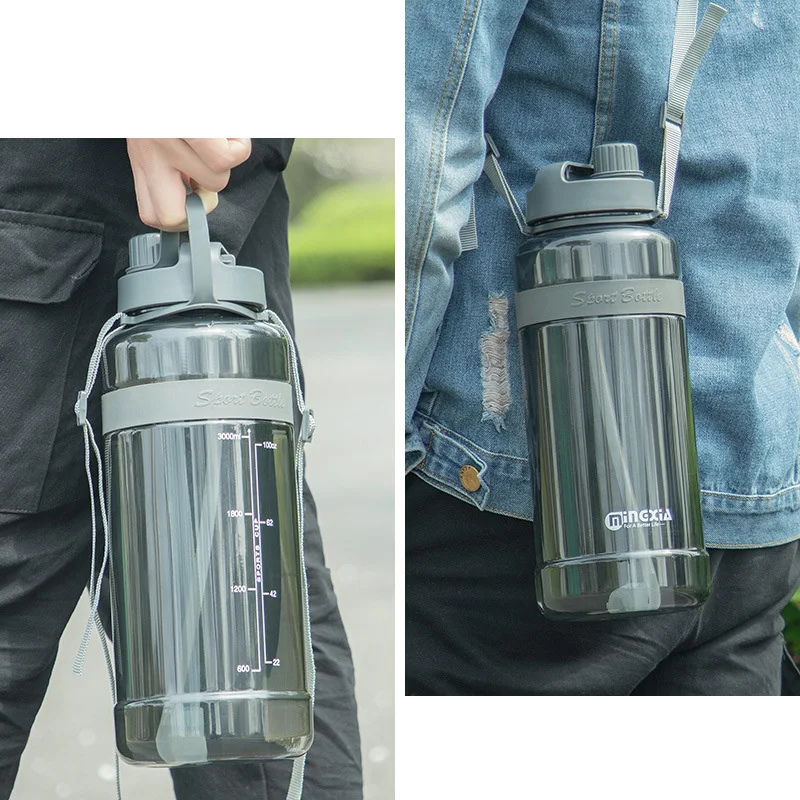 2020 Новая Спортивная бутылка для питьевой воды с соломой BPA бесплатно 1000 мл 2000