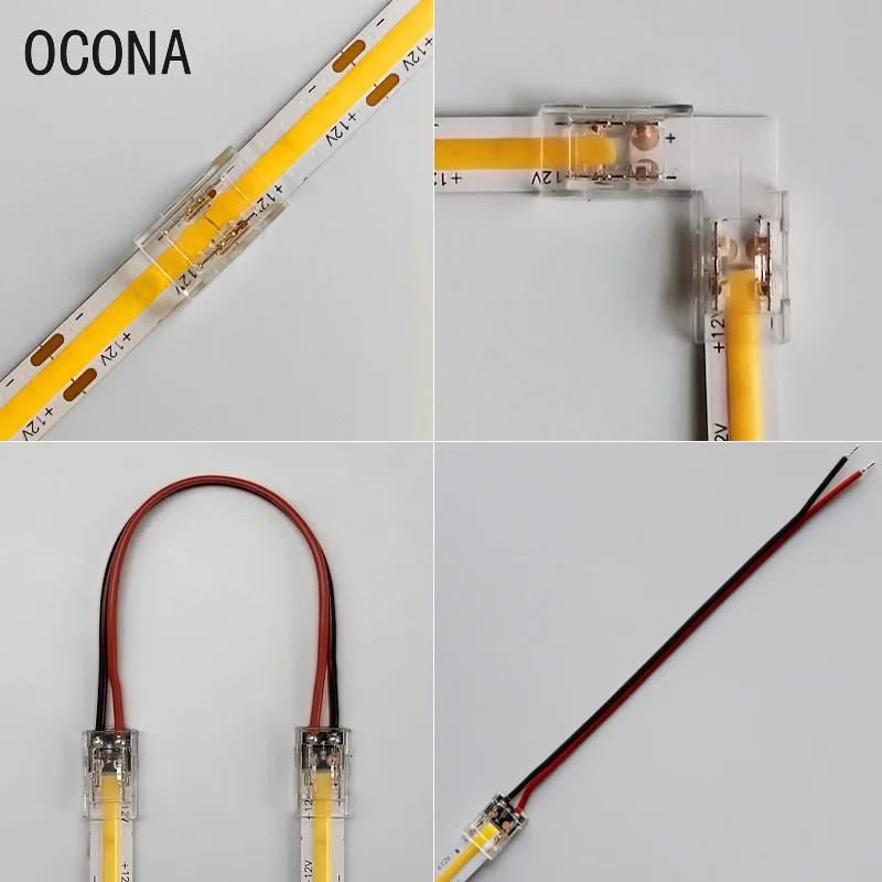 

3pcs/Lot High Quality LED Strip Fast Connector for 8mm COB Strips Lights 10mm CCT RGB LED Tape Solderless Joint Easy Connecting