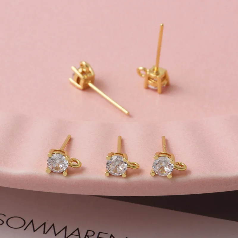 

6Pcs Alloy Geometric zircon Earrings Base Connectors Linker 18K Golden Pentagram DIY Handmade Jewelry Making Accessories