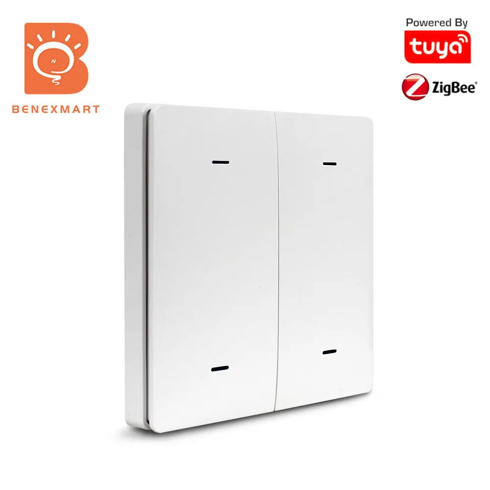 Interruptor de Cena Inteligente sem Fio Clique em Fora Benexmart Tuya Zigbee 3 4 6 Gangues Controle Dispositivo Casa Inteligente Único Duplo Smartthings 1 2