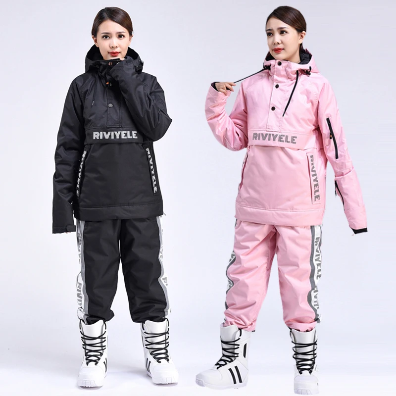 Women Ski Jacket Windproof Waterproof Skiing and Snowboard Set Winter Jackets Female Outdoor Sports Warm Snow Coat Ski Suit gsou snow female ski sets authentic double snowboard clothing korean style outdoor waterproof windproof snow town women ski suit