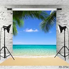 Виниловые фоны для фотосъемки с изображением летнего пляжа голубого неба океана пальмовых волн фоны для свадебной детской портретной студийной фотосъемки