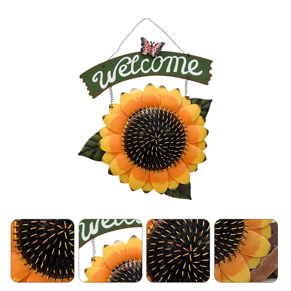 

1pc Exquisite Welcome Board Pendant Sunflower Greeting Board Scene Pendant