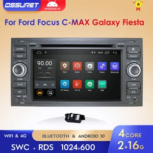 dsp ips 2din android 10 car radio multimedia for ford mondeo s max focus c max galaxy fiesta transit fusion connect kuga dvd gps free global shipping