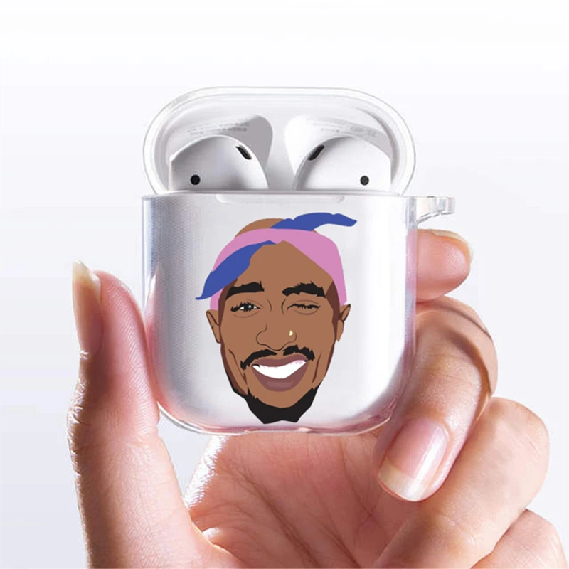 Чехол Rapper Tupac 2Pac Makaveli для Apple airpods чехол s 1 2 прозрачный Airpod мягкий наушников