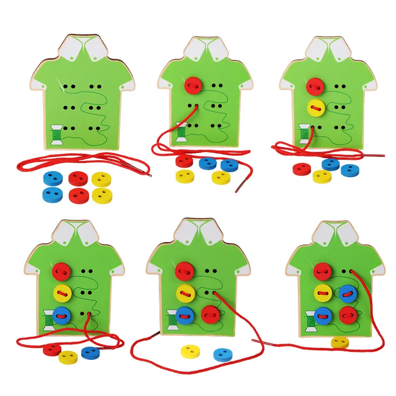 Juguetes de aprendizaje temprano para beb&eacute;s, juguetes educativos para aprender la vida b&aacute;sica, pr&aacute;ctica de cordones-4