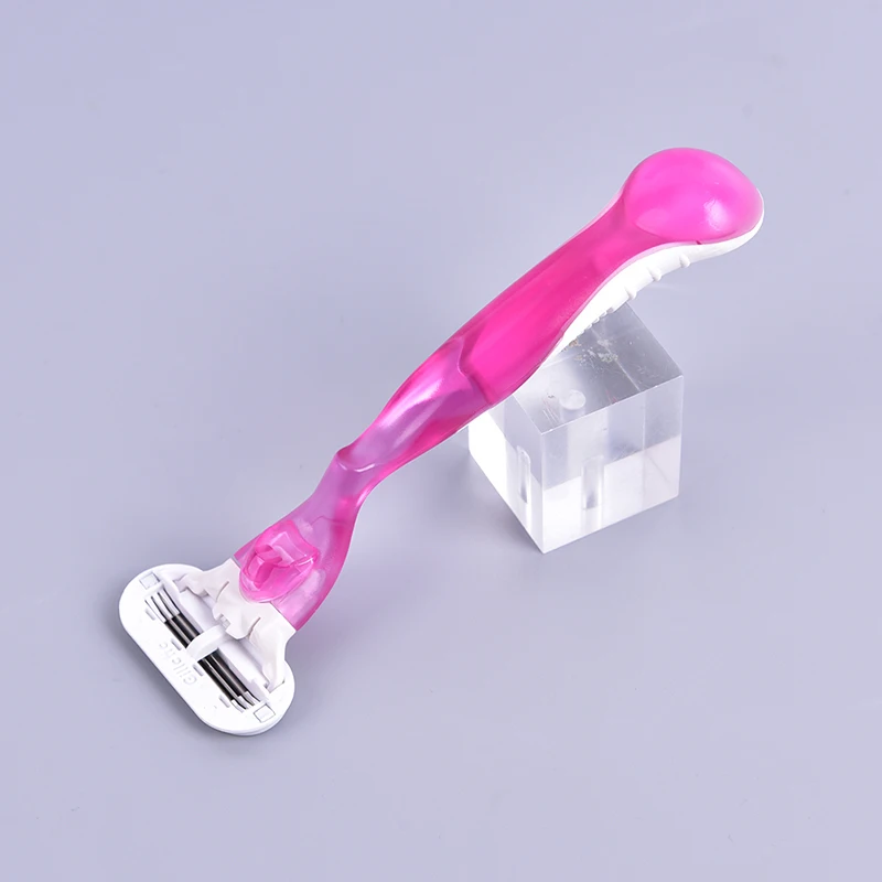 

NEW 1Hand Razor(with 4 Head) Safety Beauty Manual Stainless Steel Blade Women Shaver Razor Replacement Head