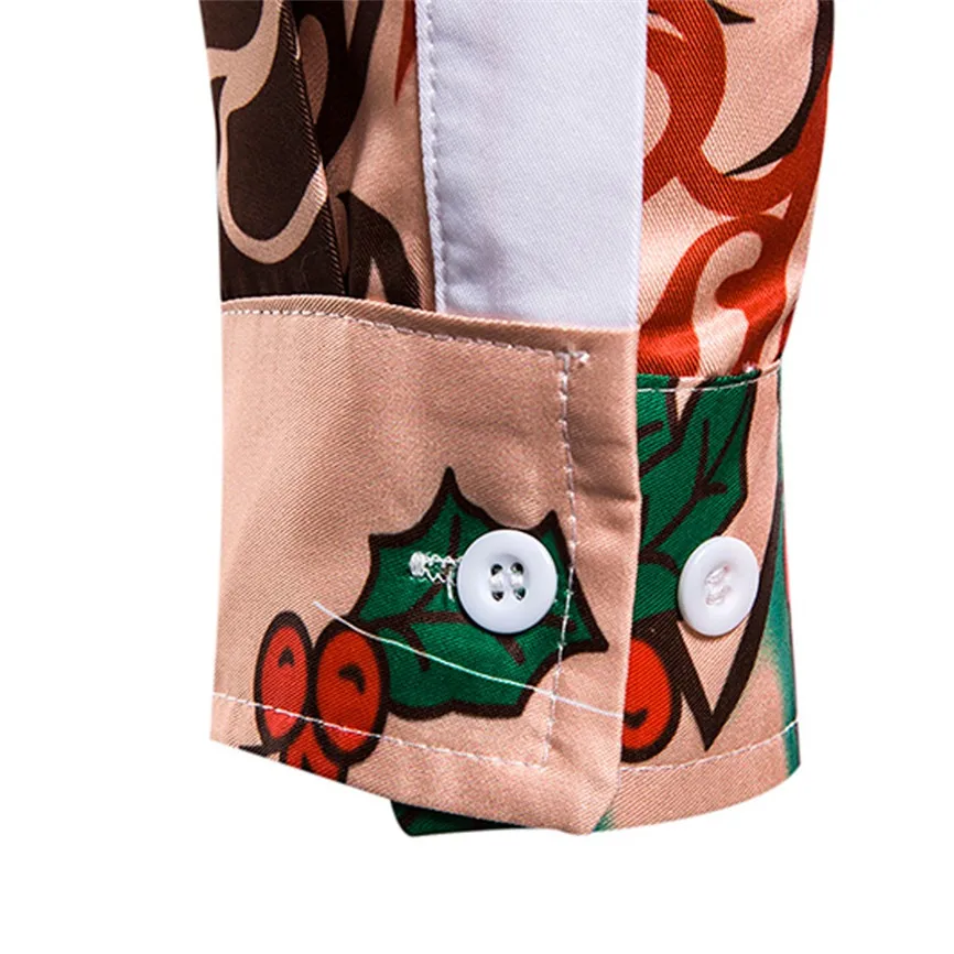 Рождественские мужские рубашки Blusa Masculina Повседневная рубашка с принтом снежинок