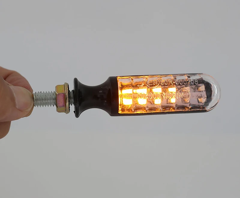 2 шт. 12V поворота для мотоцикла сигнальный светодиод желтый свет лошадь "бегущая вода" мигать цилиндрический Универсальный Аксессуары для мотоциклов