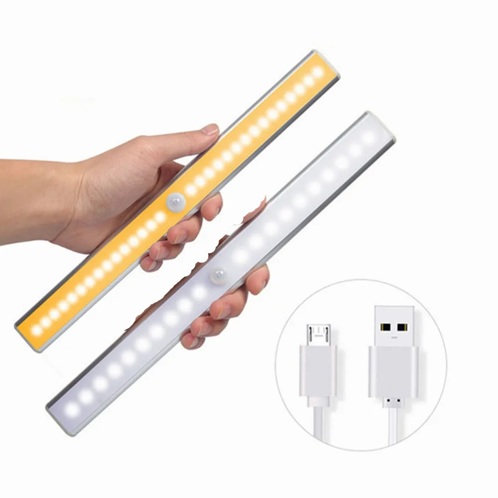 Светильник с датчиком движения под шкаф 20 светодиодный зарядка через USB | Лампы и