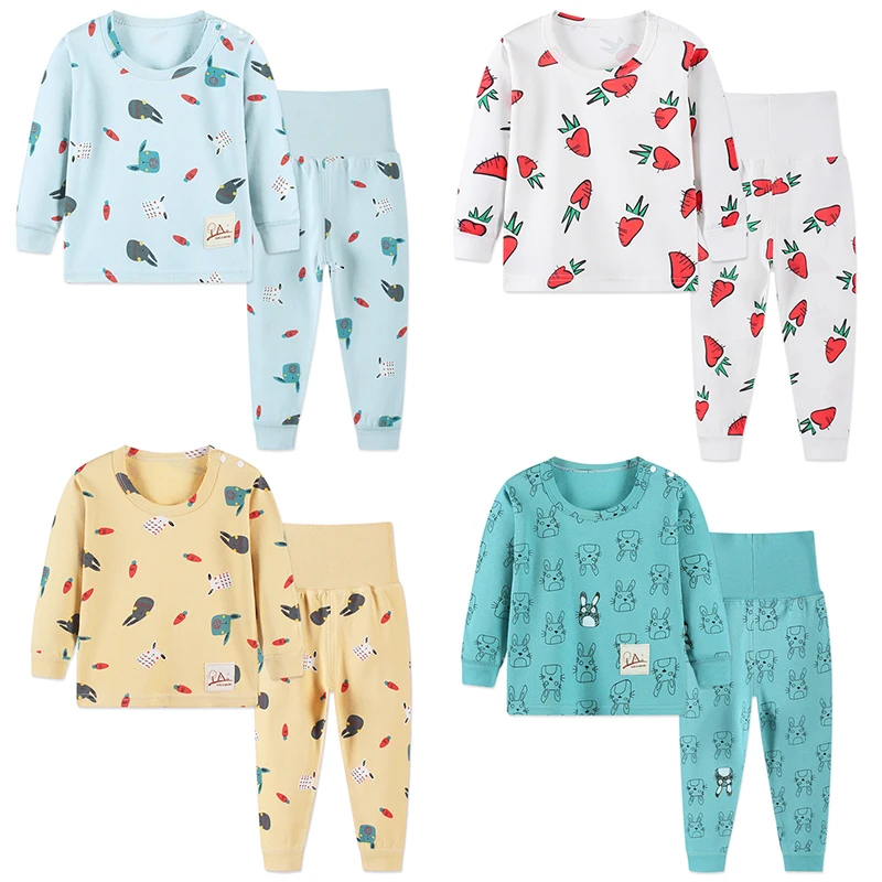 Мультяшные пижамы для девочек мальчиков малышей новорожденных детей Пижама