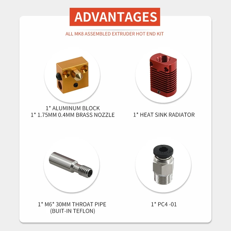 3D Printer Accessories CR-10 Extruder Hot End Kit Heating Aluminum Block Heat Sink Parts DIY | Компьютеры и офис