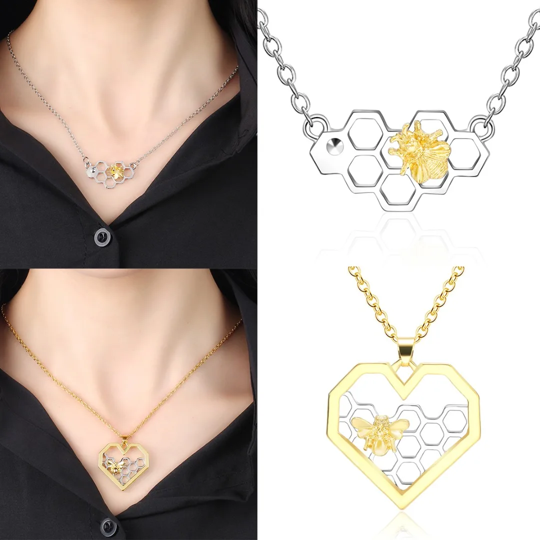 1 шт. модное ожерелье с кулоном соты пчела медовая цепочка ожерелья для женщин