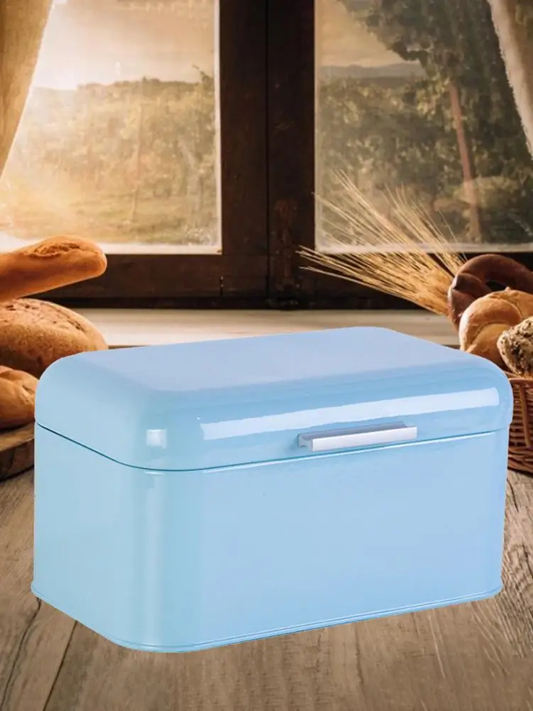 

Acrylic Vintage Storage Case Bread Box Storage Bin Rollup Top Powder Coated Bread Large Capacity Snack Storage Container Remote