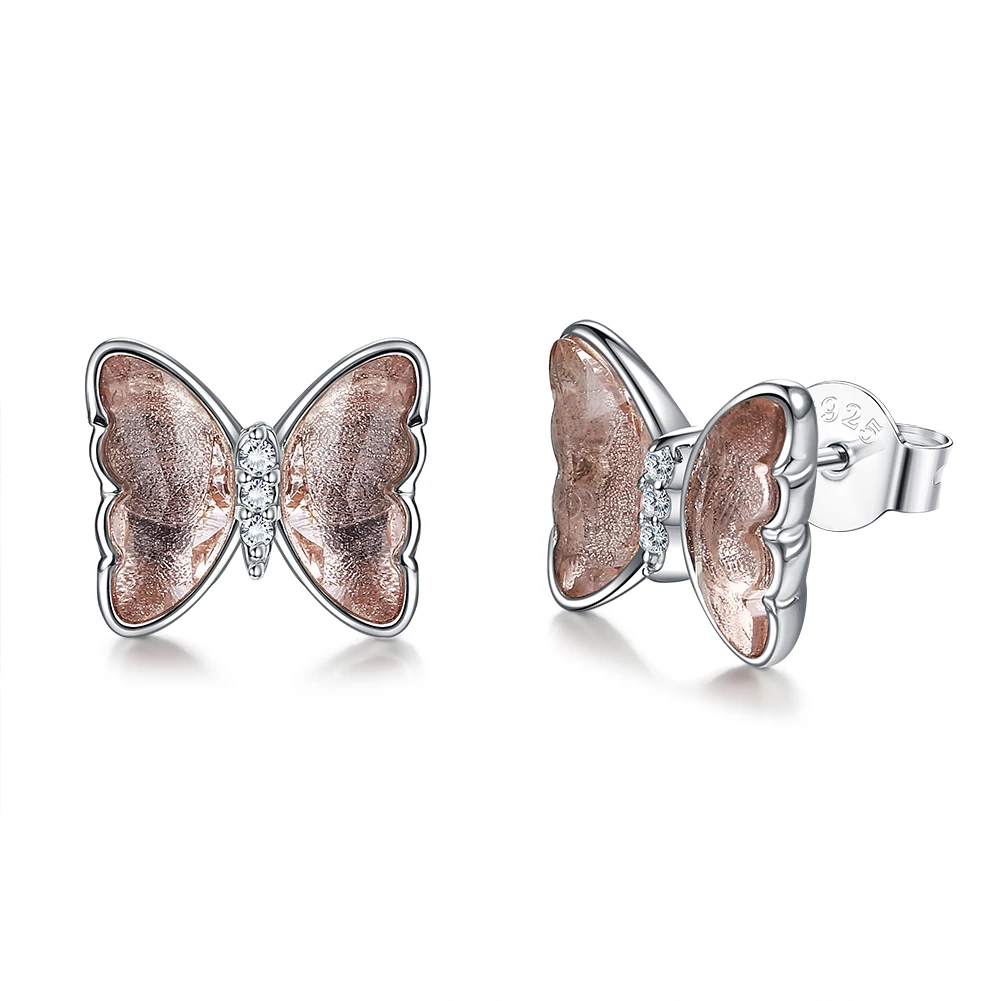 

ZEMIOR бабочка Форма кубического циркония S925 стерлингового серебра серьги креативный дизайн в виде капель с кристаллами в форме для женщин, хо...