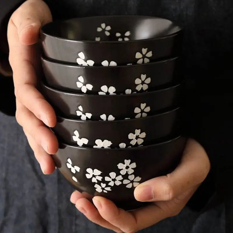 

Столовая посуда из японского цветка вишни, 4,5 дюйма, миска для риса, керамическая, с ветром, изысканные рестораны, коммерческий креативный индивидуальный ужин