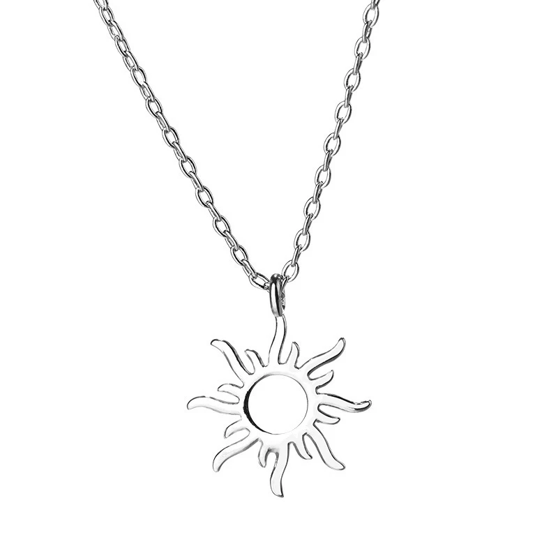 

LISM 925 Sterling Silver Original Design Personality Simple Sunflower Flower Necklace Choker For Women Jewelry Accessories