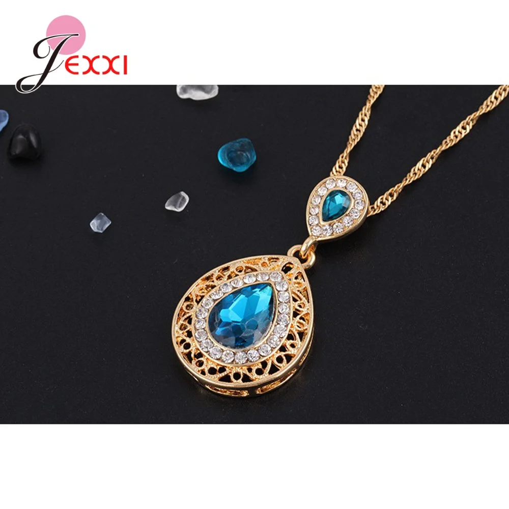 

Amazing 925 Sterling Silver Jewelry Sets For Women/Lady/Girls Wedding Jewelry Sets Waterdrop Pendant Earrings Necklace Hot Sale