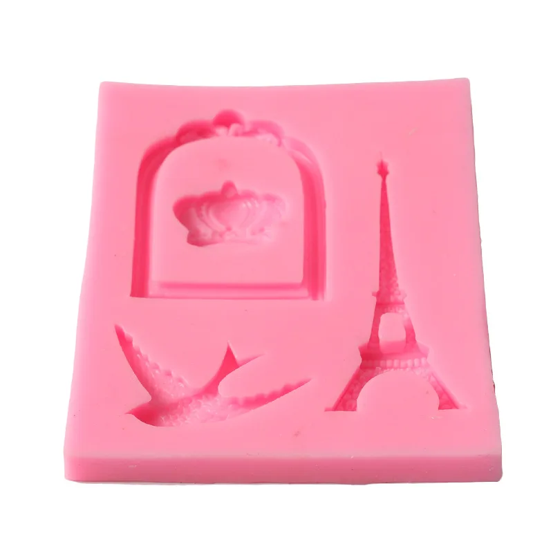 3D силиконовая форма сделай сам Башня Корона Птица мастика инструменты для