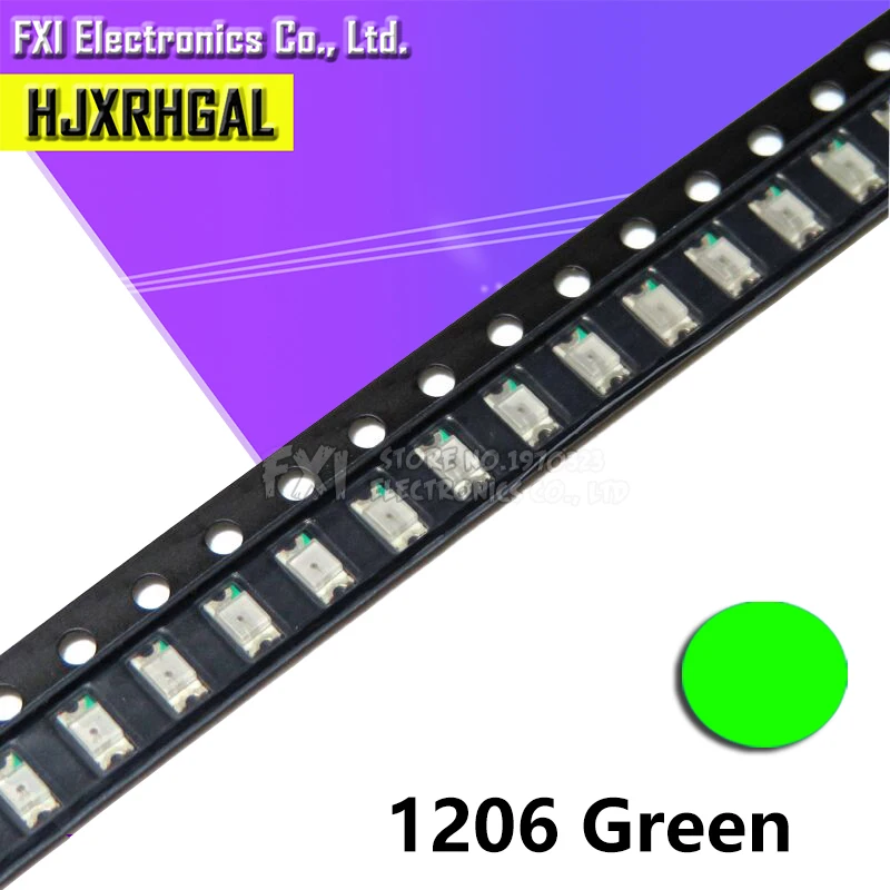 100pcs green 1206 SMD LED diodes light Hot sale | Электронные компоненты и принадлежности