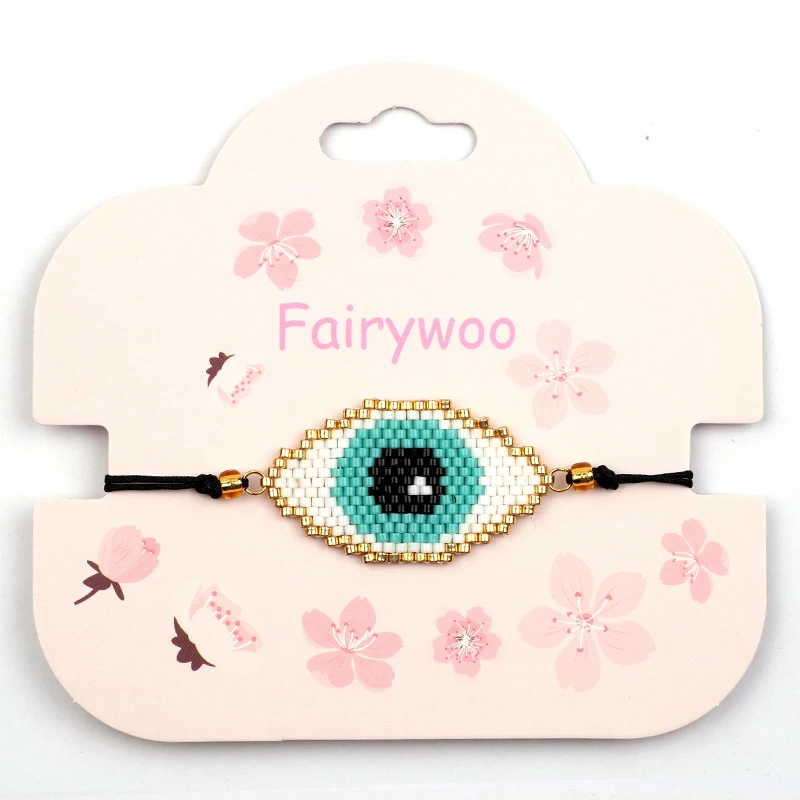 FAIRYWOO богемный браслет турецкий глаз ювелирные изделия Миюки бисер розовый